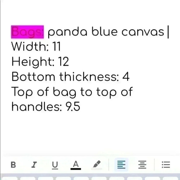 VTG CANVAS PANDA BOOK BAG TOTE BLUE - Picture 2 of 5